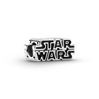 سحر الفضة الإسترليني بشعار Star Wars مع المينا السوداء - وزن - 3.6 غم ، فضي - 925