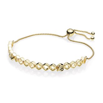 سوار PANDORA Shine على شكل قرص العسل مع المينا السوداء - وزن - 8.9 غم